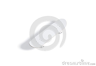 Blank white wood skateboard mock up, top view Stock Photo