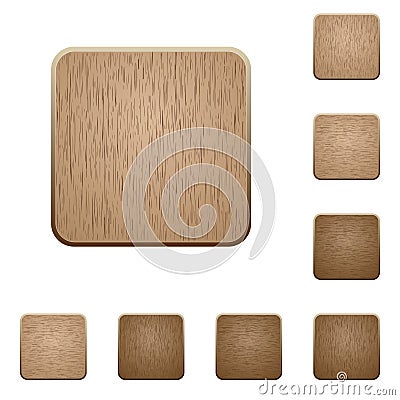 Blank wooden buttons Vector Illustration