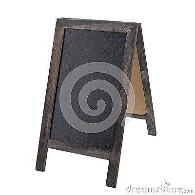 Blank wooden foldable sidewalk signboard or sign isolated on transparent Stock Photo