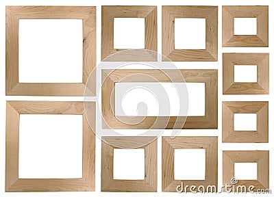 Blank wooden frames Stock Photo