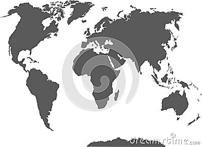 Blank World map isolated on white background Vector Illustration