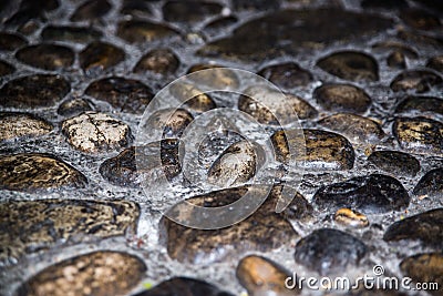 Blank worn cobblestones Stock Photo