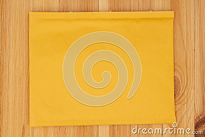 Blank yellow bubble mailing envelope Stock Photo