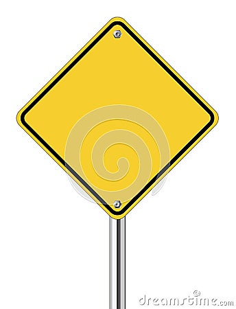 Blank yellow road sign Vector Illustration