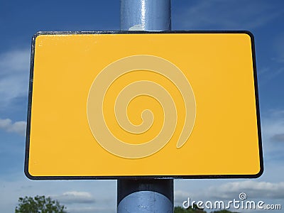 Blank yellow sign Stock Photo