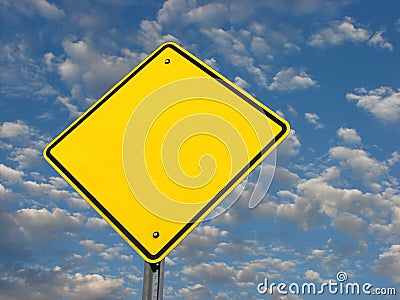 Blank yellow street sign Stock Photo