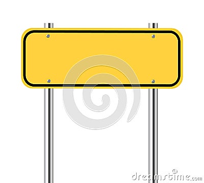 Blank yellow traffic sign Vector Illustration