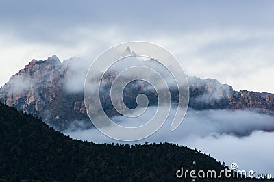 Blanket of zion fog Stock Photo
