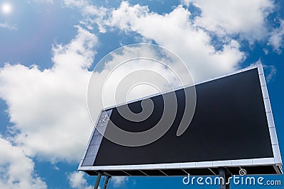 Blanks led scoreboard with copy space , blue sky background Stock Photo