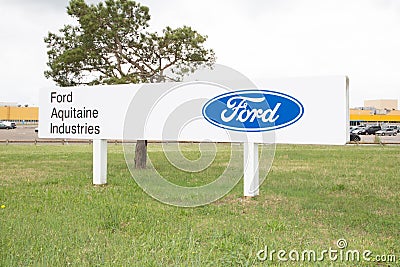 Blanquefort Bordeaux, Aquitaine/ France - 06 14 2018 : American car manufacturer Ford wants to sell its gearbox factory Editorial Stock Photo