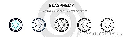 Blasphemy icon in filled, thin line, outline and stroke style. Vector illustration of two colored and black blasphemy vector icons Vector Illustration