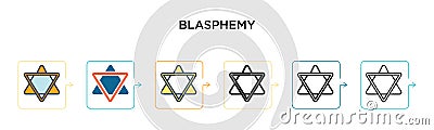 Blasphemy vector icon in 6 different modern styles. Black, two colored blasphemy icons designed in filled, outline, line and Vector Illustration