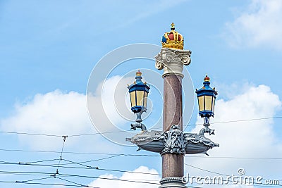 Blauwbrug Blue Bridge in Amsterdam, Netherlands Stock Photo