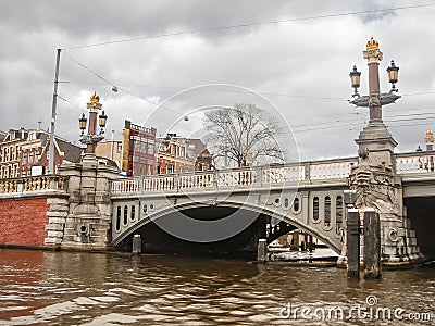 The Blauwbrug (Blue Bridge) Stock Photo