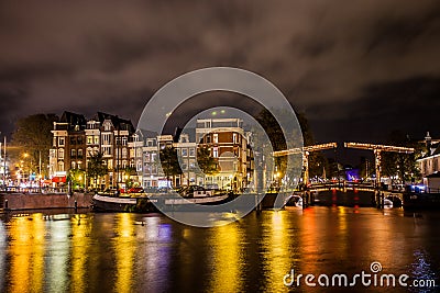 Amsterdam at night Editorial Stock Photo