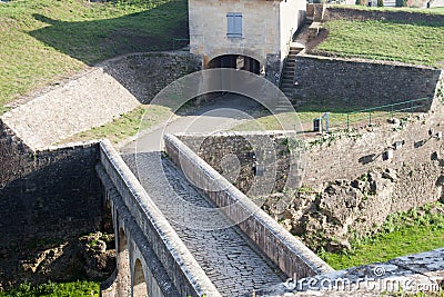 Blaye bridge entrance top view fortress of Vauban World Heritage france Stock Photo