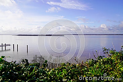 Blaye garonne and dordogne rivieres come together in gironde fleuve France Stock Photo