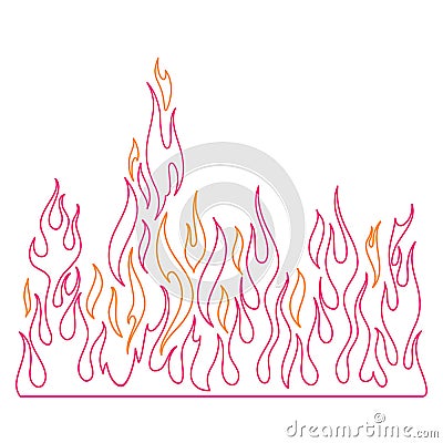 Blaze, burning fire and flames vector illustration Vector Illustration