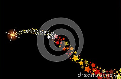 Blazing comet shooting star vector Vector Illustration