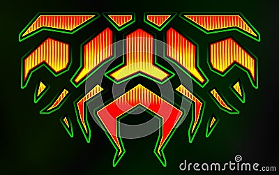 Blazing fire decals for the hood of the car. Hot Rod Racing Flames. Vinyl ready tribal flames. Vector Illustration