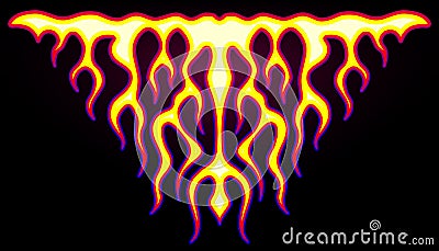 Blazing fire decals for the hood of the car. Hot Rod Racing Flames. Vinyl ready tribal flames. Vector Illustration