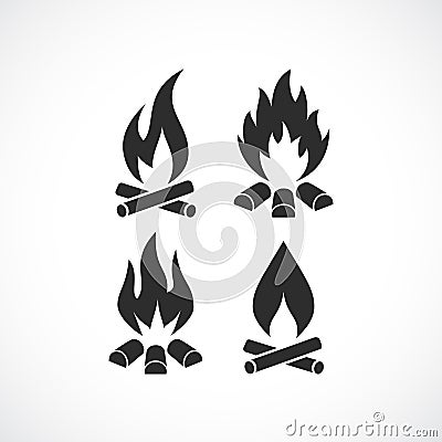 Blazing fire flame vector icon Vector Illustration