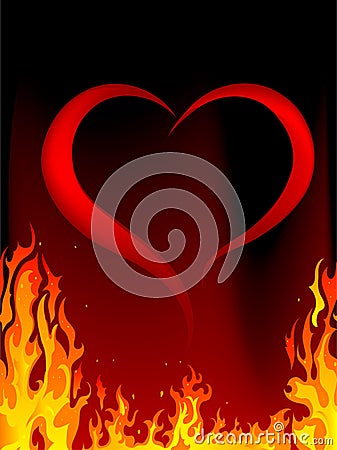 Blazing heart Vector Illustration