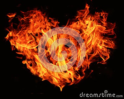 Blazing heart Stock Photo