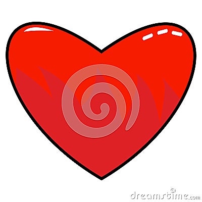 Blazing heart cartoon, Valentine. Illustration of Vector Design Vector Illustration