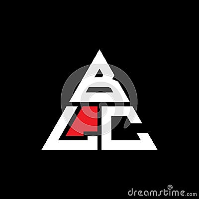 BLC triangle letter logo design with triangle shape. BLC triangle logo design monogram. BLC triangle vector logo template with red Vector Illustration