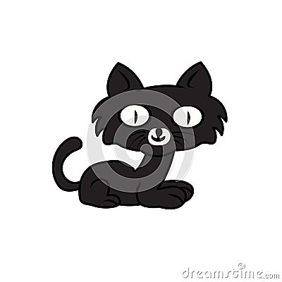 Blck cat vector illustartion Vector Illustration