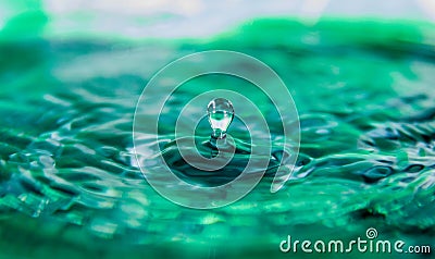 Blue Green Water Drop Stock Photo