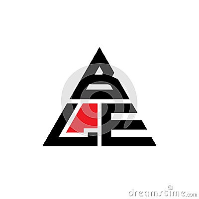 BLE triangle letter logo design with triangle shape. BLE triangle logo design monogram. BLE triangle vector logo template with red Vector Illustration