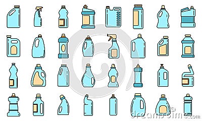 Bleach bottle icons set vector color Stock Photo