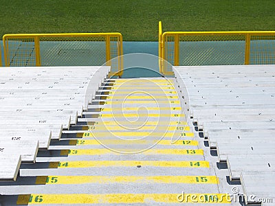 Bleacher stairs Stock Photo