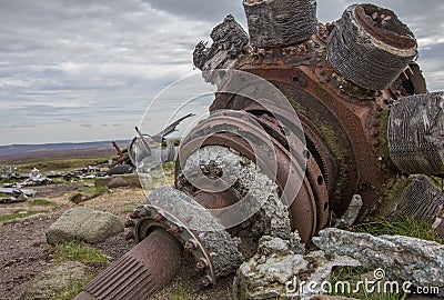 Bleaklow Hill in Derbyshire Peak District. Over Exposed Stock Photo