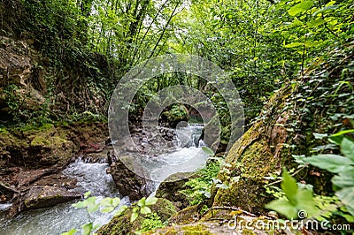 bleck river dopo waterfall of marble Stock Photo