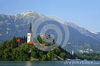 Bled Church Stock Photo