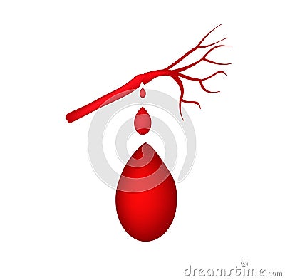 Bleeding. The blood vessel burst. Vector illustration on isolated background. Vector Illustration