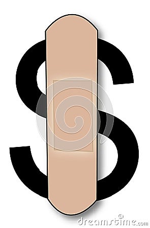 Bleeding dollar Vector Illustration