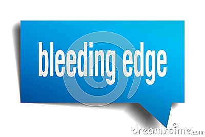 Bleeding edge blue 3d speech bubble Vector Illustration