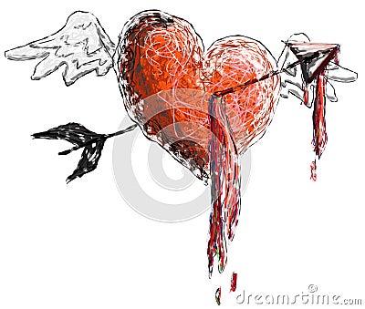 Bleeding Heart Cartoon Illustration