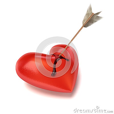 Bleeding heart with arrow. Stock Photo