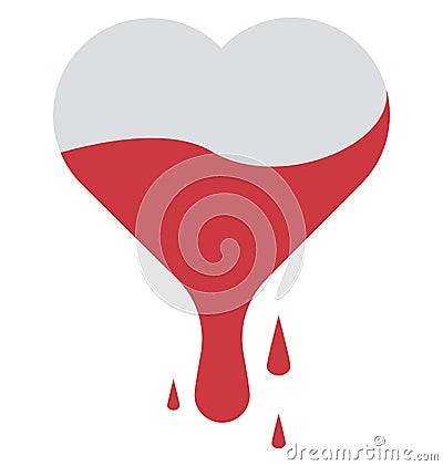 Bleeding heart, crazy love Vector Icon Stock Photo