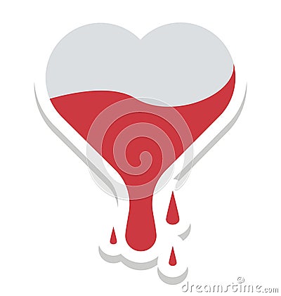 Bleeding heart, crazy love Vector Icon editable Vector Illustration