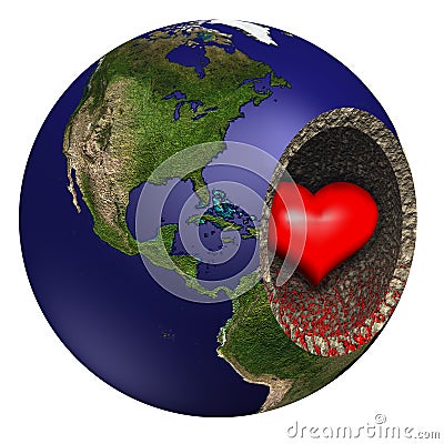 Bleeding Heart of Mother Earth Stock Photo