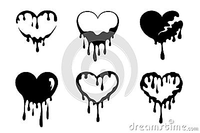 Bleeding heart silhouette - Eps Vector Illustration