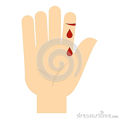 Bleeding human thumb icon isolated Vector Illustration