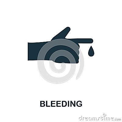 Bleeding icon. Simple element from medical services collection. Filled monochrome Bleeding icon for templates Vector Illustration