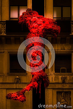 Bleeding Italy On The Cross Editorial Stock Photo